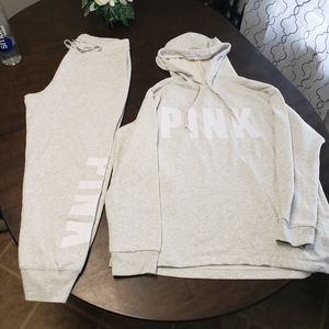 PINK sweet pants and hoodie set.